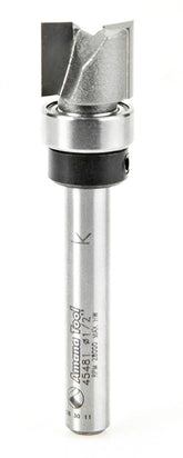 Amana Tool 45481 Carbide Tipped Flush Trim Plunge Template 1/2 D x 3/8 CH x 1/4 Inch SHK w/ Upper Ball Bearing Router Bit